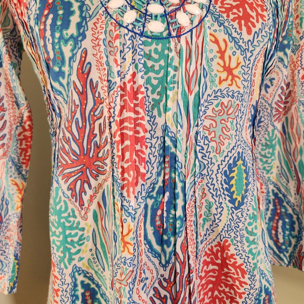 LILLY PULITZER Sarasota Beaded Top, Let Minnow Blue, Size XS - Picture 8 of 13